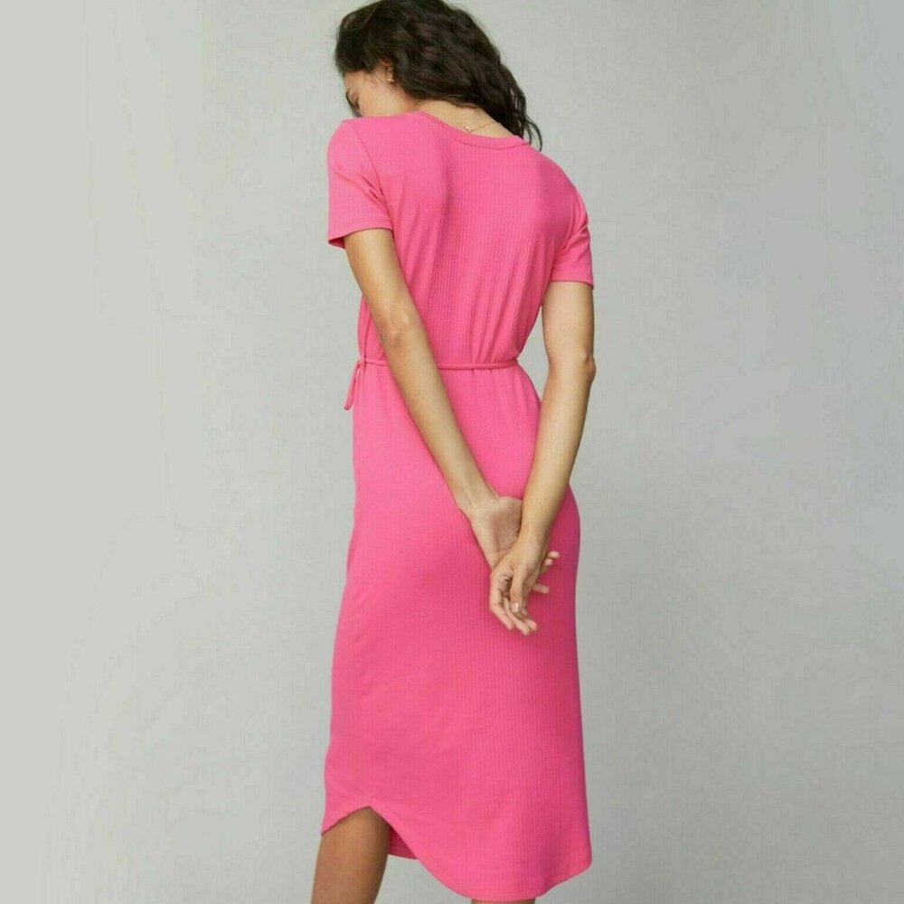 Anthropologie NWOT Saturday Sunday Addy Ribbed Midi Dress - Picture 2 of 4